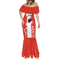 Canada Bear Mermaid Dress with Maple Leaf and Rocky Mountain Design