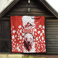 Canada Bear Quilt with Maple Leaf and Rocky Mountain Design