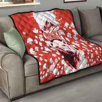 Canada Bear Quilt with Maple Leaf and Rocky Mountain Design