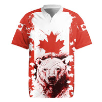 Canada Bear Rugby Jersey with Maple Leaf and Rocky Mountain Design