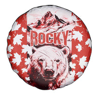 Canada Bear Spare Tire Cover with Maple Leaf and Rocky Mountain Design