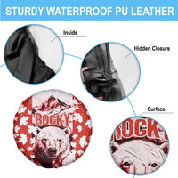 Canada Bear Spare Tire Cover with Maple Leaf and Rocky Mountain Design