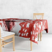 Canada Bear Tablecloth with Maple Leaf and Rocky Mountain Design