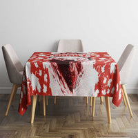 Canada Bear Tablecloth with Maple Leaf and Rocky Mountain Design