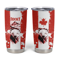 Canada Bear Tumbler Cup with Maple Leaf and Rocky Mountain Design