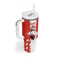 Canada Bear Tumbler With Handle with Maple Leaf and Rocky Mountain Design