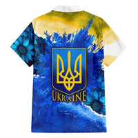 Trident Emblem Ukraine Family Matching Puletasi and Hawaiian Shirt with Blue Sunflowers and Flag Colors Design
