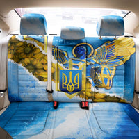 Ukraine Archangel Michael Back Car Seat Cover with Trident Emblem and Sunflowers Design