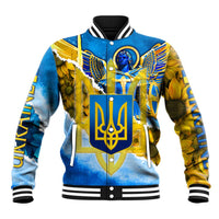 Ukraine Archangel Michael Baseball Jacket with Trident Emblem and Sunflowers Design