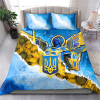Ukraine Archangel Michael Bedding Set with Trident Emblem and Sunflowers Design