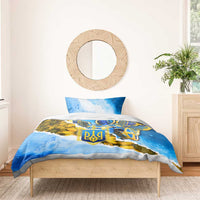 Ukraine Archangel Michael Bedding Set with Trident Emblem and Sunflowers Design
