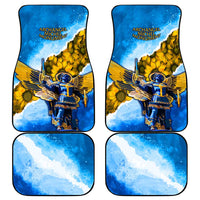 Ukraine Archangel Michael Car Mats with Trident Emblem and Sunflowers Design