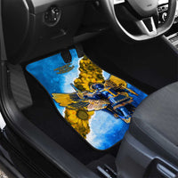 Ukraine Archangel Michael Car Mats with Trident Emblem and Sunflowers Design