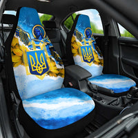 Ukraine Archangel Michael Car Seat Cover with Trident Emblem and Sunflowers Design
