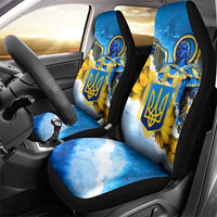 Ukraine Archangel Michael Car Seat Cover with Trident Emblem and Sunflowers Design