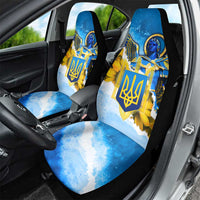 Ukraine Archangel Michael Car Seat Cover with Trident Emblem and Sunflowers Design