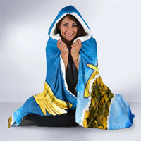 Ukraine Archangel Michael Hooded Blanket with Trident Emblem and Sunflowers Design