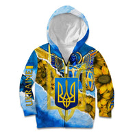 Ukraine Archangel Michael Kid Hoodie with Trident Emblem and Sunflowers Design