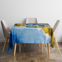 Ukraine Archangel Michael Tablecloth with Trident Emblem and Sunflowers Design
