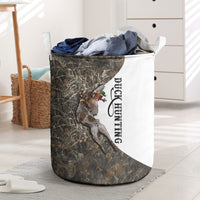 Duck Hunting Retriever Laundry Basket Mallard Shotgun Hunt with Camouflage Marsh Dog Artwork