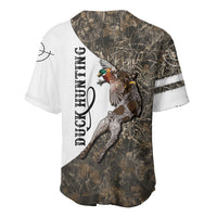 Duck Hunting Retriever Baseball Jersey Mallard Shotgun Hunt with Camouflage Marsh Dog Artwork