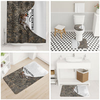 Duck Hunting Retriever Bathroom Set Mallard Shotgun Hunt with Camouflage Marsh Dog Artwork