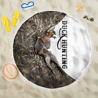 Duck Hunting Retriever Beach Blanket Mallard Shotgun Hunt with Camouflage Marsh Dog Artwork