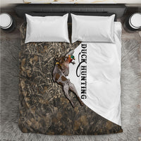 Duck Hunting Retriever Bedding Set Mallard Shotgun Hunt with Camouflage Marsh Dog Artwork