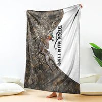 Duck Hunting Retriever Blanket Mallard Shotgun Hunt with Camouflage Marsh Dog Artwork