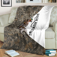 Duck Hunting Retriever Blanket Mallard Shotgun Hunt with Camouflage Marsh Dog Artwork
