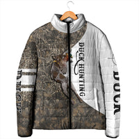Duck Hunting Retriever Padded Jacket Mallard Shotgun Hunt with Camouflage Marsh Dog Artwork
