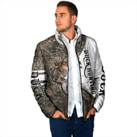 Duck Hunting Retriever Padded Jacket Mallard Shotgun Hunt with Camouflage Marsh Dog Artwork