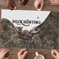 Duck Hunting Retriever Puzzle Mallard Shotgun Hunt with Camouflage Marsh Dog Artwork