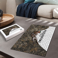 Duck Hunting Retriever Puzzle Mallard Shotgun Hunt with Camouflage Marsh Dog Artwork