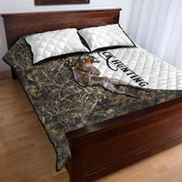 Duck Hunting Retriever Quilt Bed Set Mallard Shotgun Hunt with Camouflage Marsh Dog Artwork