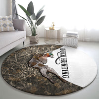 Duck Hunting Retriever Round Carpet Mallard Shotgun Hunt with Camouflage Marsh Dog Artwork