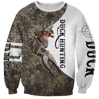 Duck Hunting Retriever Sweatshirt Mallard Shotgun Hunt with Camouflage Marsh Dog Artwork
