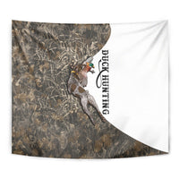 Duck Hunting Retriever Tapestry Mallard Shotgun Hunt with Camouflage Marsh Dog Artwork