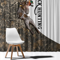 Duck Hunting Retriever Window Curtain Mallard Shotgun Hunt with Camouflage Marsh Dog Artwork