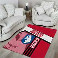 Greenland Area Rug with Polar Bear Emblem and Land of Ice Heart of Fire Text Design