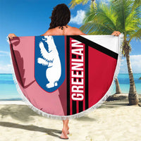 Greenland Beach Blanket with Polar Bear Emblem and Land of Ice Heart of Fire Text Design