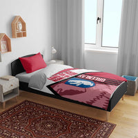 Greenland Bedding Set with Polar Bear Emblem and Land of Ice Heart of Fire Text Design