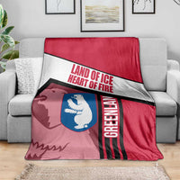 Greenland Blanket with Polar Bear Emblem and Land of Ice Heart of Fire Text Design