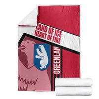 Greenland Blanket with Polar Bear Emblem and Land of Ice Heart of Fire Text Design