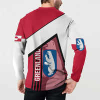 Greenland Button Sweatshirt with Polar Bear Emblem and Land of Ice Heart of Fire Text Design