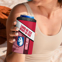 Greenland 4 in 1 Can Cooler Tumbler with Polar Bear Emblem and Land of Ice Heart of Fire Text Design