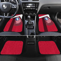 Greenland Car Mats with Polar Bear Emblem and Land of Ice Heart of Fire Text Design