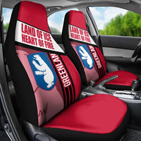Greenland Car Seat Cover with Polar Bear Emblem and Land of Ice Heart of Fire Text Design