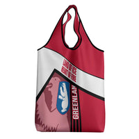Greenland Grocery Bag with Polar Bear Emblem and Land of Ice Heart of Fire Text Design