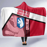 Greenland Hooded Blanket with Polar Bear Emblem and Land of Ice Heart of Fire Text Design